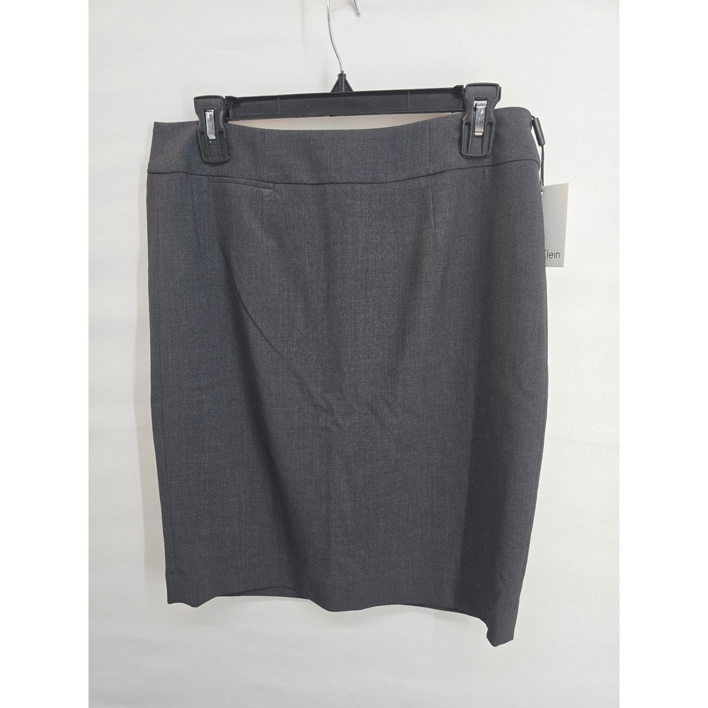 Calvin Klein Petite CharcoalGrayPencil Skirt 8P SPSL1705 NWT Office Professional